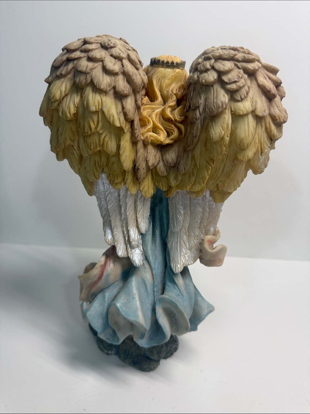 Decorative Angel Figurine in Blue and Cream - Home Art - Picture 4 of 7